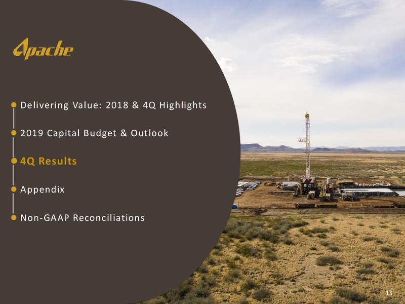 4Q 2018 Financial and Operational Supplement – Apache Corp – slide 12