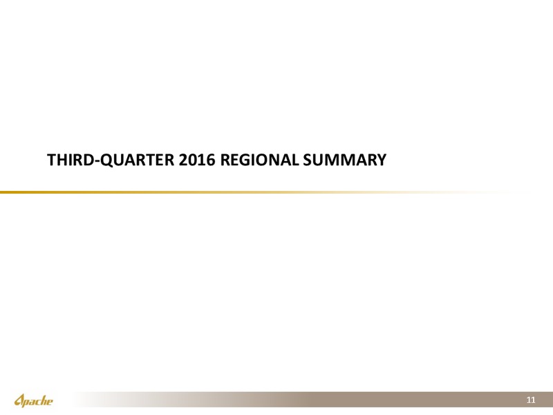 Q3 2016 Financial and Operational Supplement – Apache Corp – slide 10
