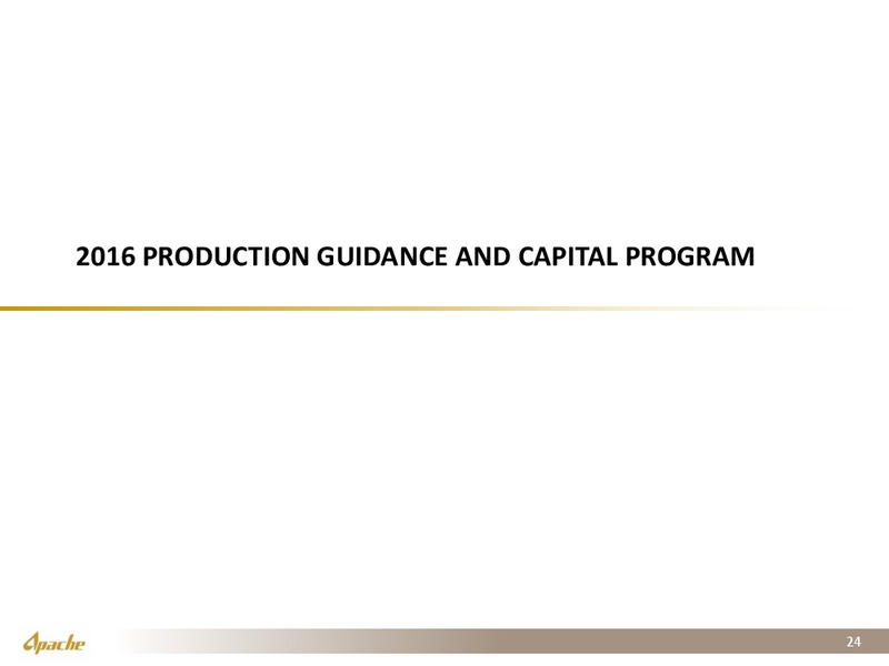 Q3 2016 Financial and Operational Supplement – Apache Corp – slide 23