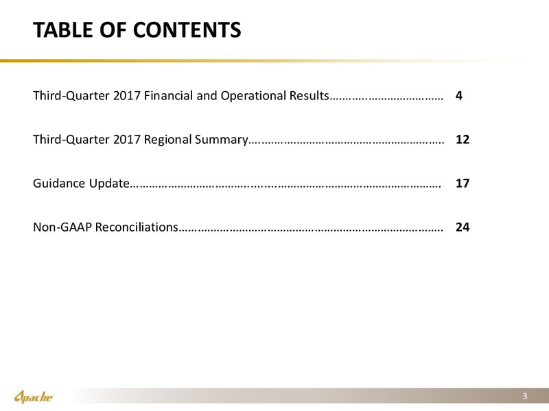 Q3 2017 Presentation – Apache Corp – slide 2