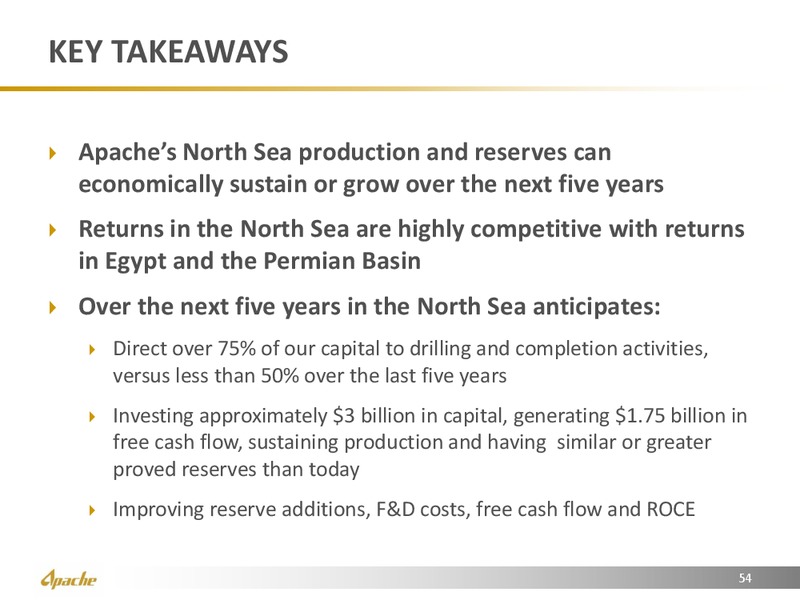North Sea Region Investor Update – Apache Corp – slide 54
