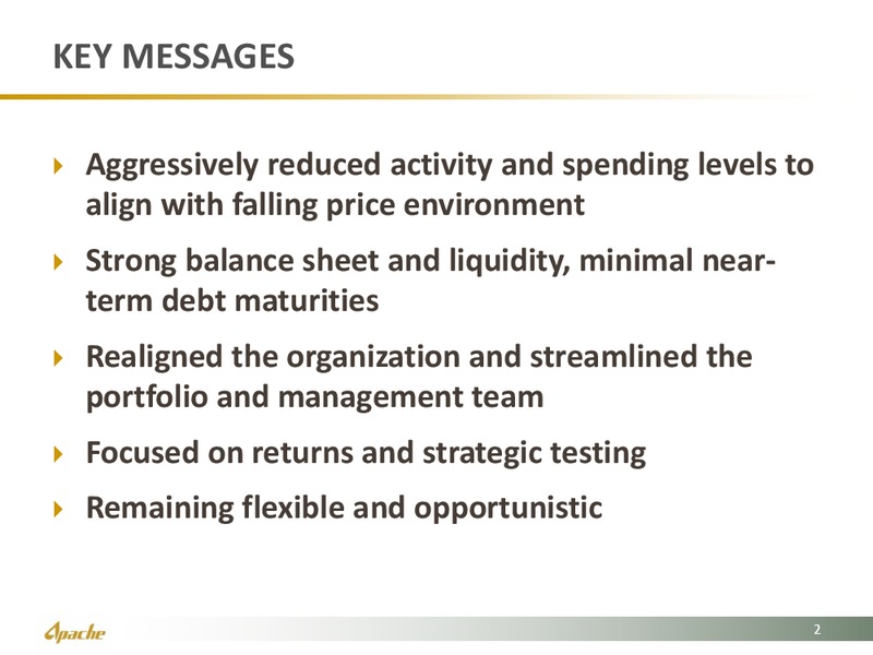 SPE January Meeting – Apache Corp – slide 2