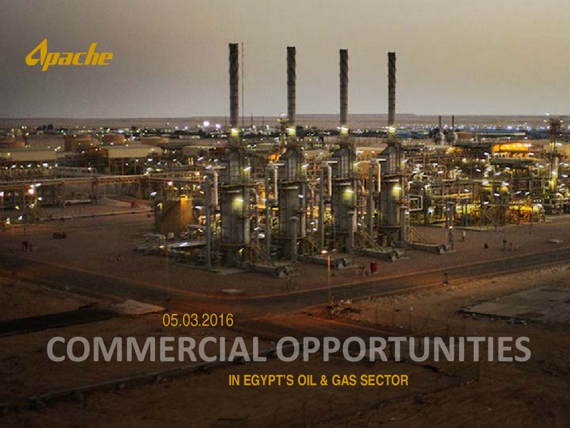 Commercial Opportunities in Egypt's Oil and Gas Sector – Apache Corp – slide 1