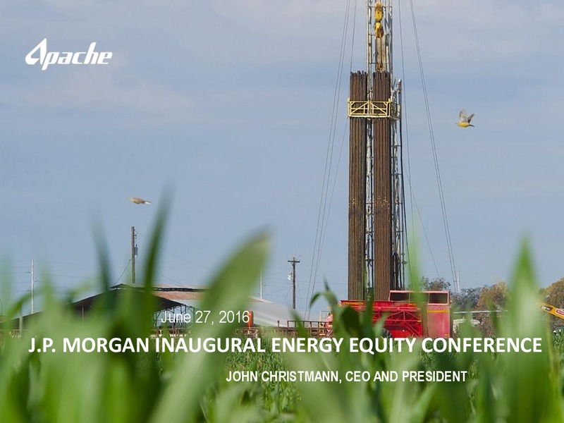 JP Morgan Inaugural Energy Equity Conference – Apache Corp – slide 1