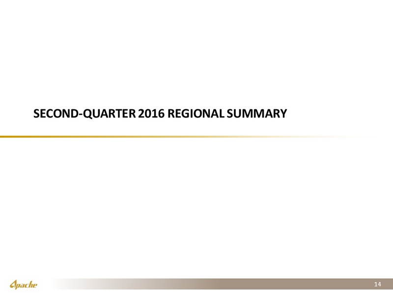 Q2 2016 Earnings Presentation – Apache Corp – slide 13