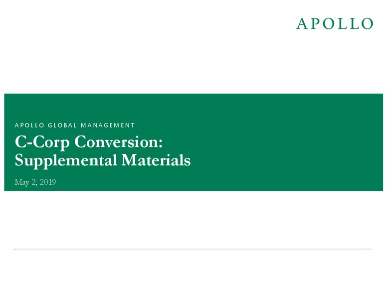 1Q 2019 Earnings Presentation – Apollo Global Management, Llc – slide 1