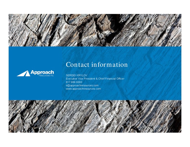 4Q and FY 2018 Earnings Presentation – Approach Resources, Inc. – slide 20