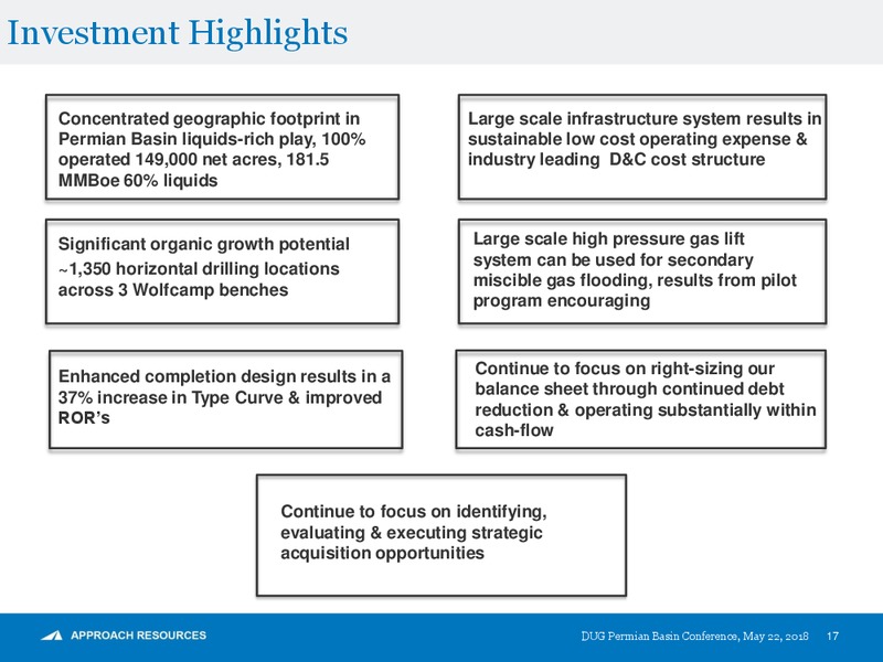 DUG Permian Basin Conference – Approach Resources, Inc. – slide 16