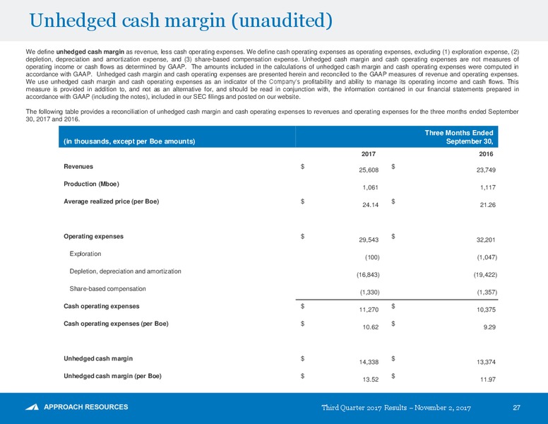 Q3 2017 Presentation – Approach Resources, Inc. – slide 26