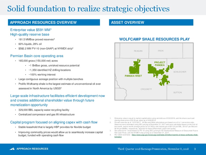 3Q 2018 Earnings – Approach Resources, Inc. – slide 2
