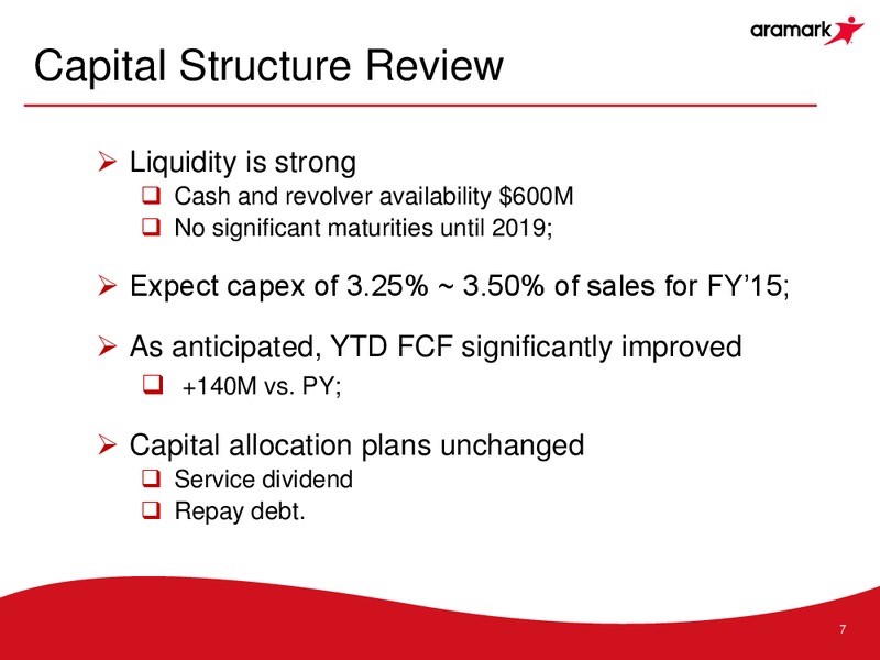 Q3 2015 Results – Aramark Group – slide 6
