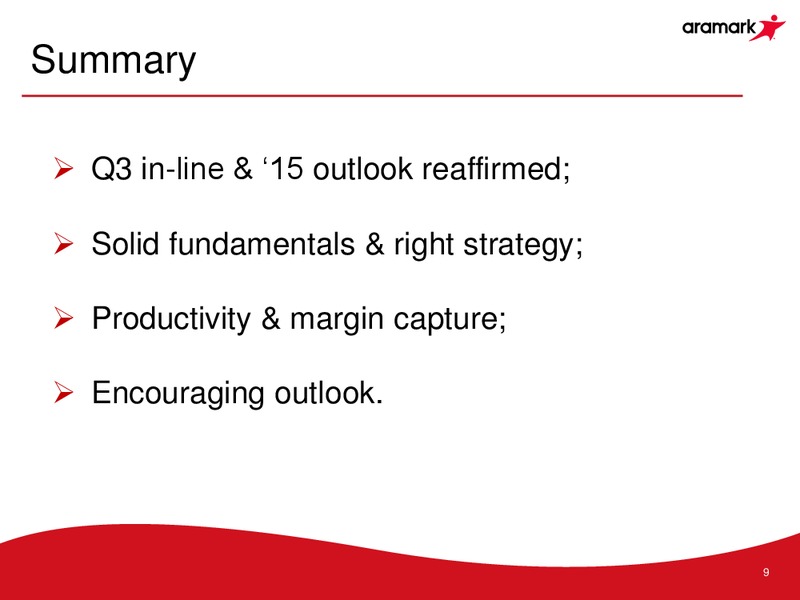 Q3 2015 Results – Aramark Group – slide 8