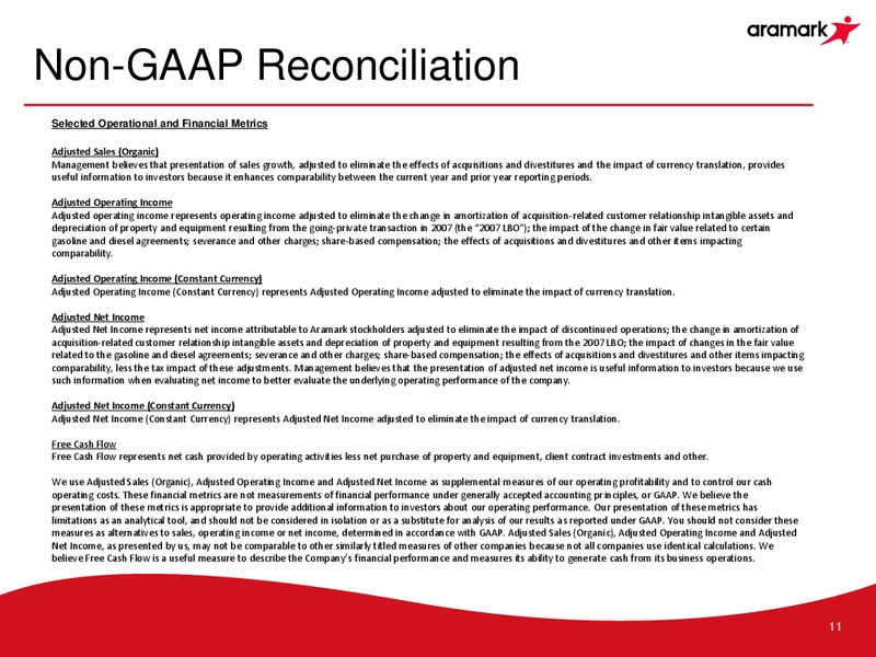 Q2 2016 Earnings Call – Aramark Group – slide 10