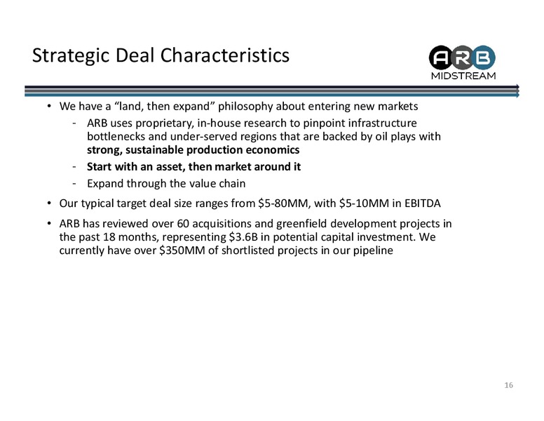 February 2017 Private Equity Perspective – Arb Midstream LLC – slide 16