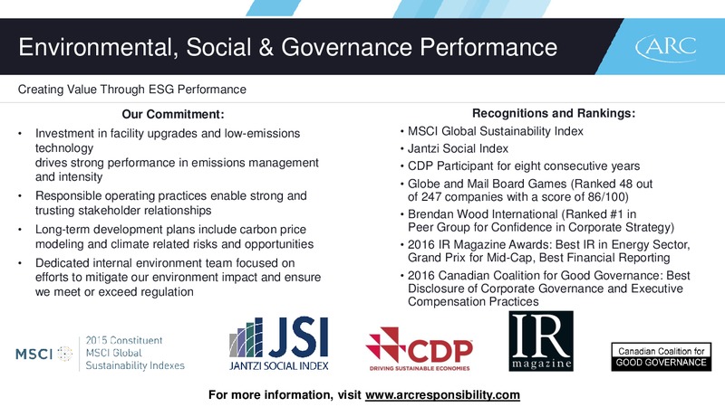 October 2016 Presentation – Arc Resources Ltd. – slide 14
