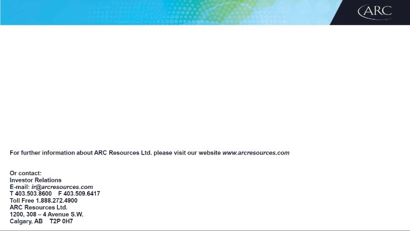 September 2017 Investor Presentation – Arc Resources Ltd. – slide 72