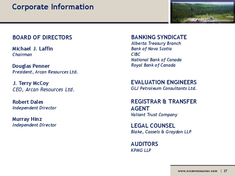 AGM – Arcan Resources Ltd. – slide 27