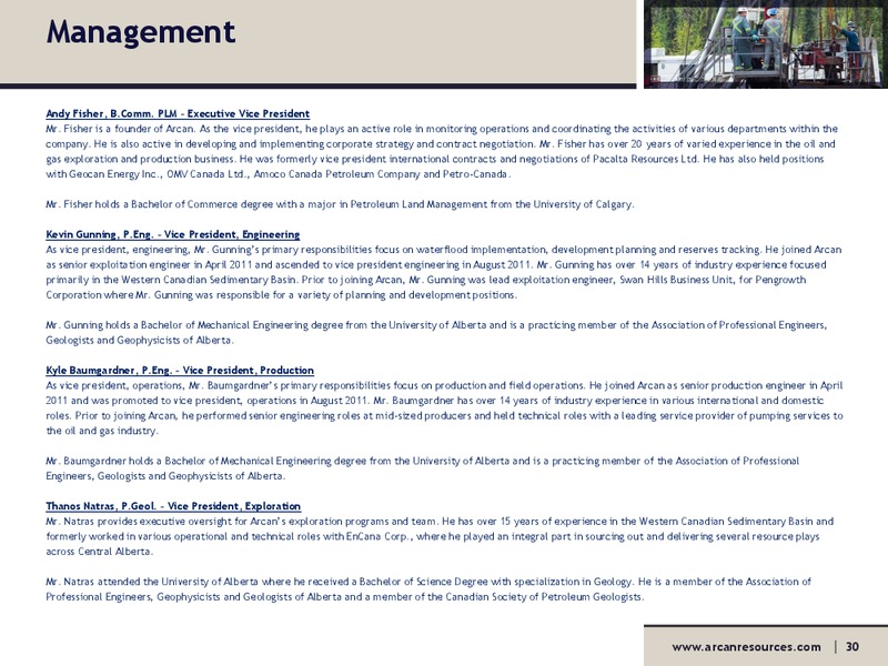 AGM – Arcan Resources Ltd. – slide 30