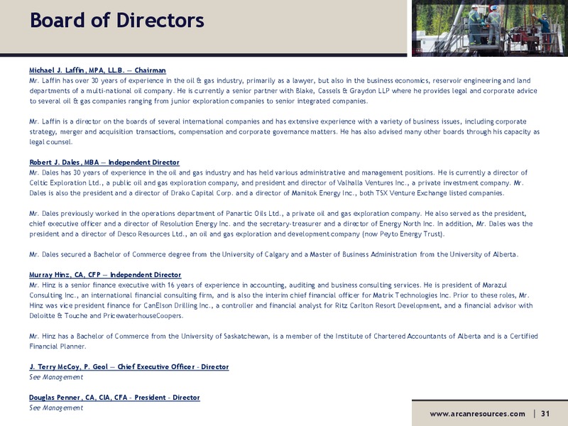 AGM – Arcan Resources Ltd. – slide 31