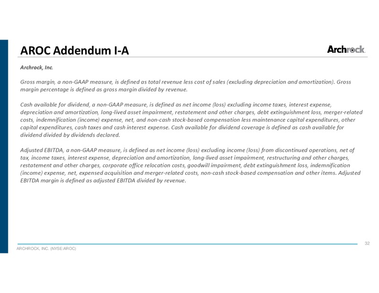 JP Morgan HY and Leveraged Finance Conference – Archrock Inc. – slide 31