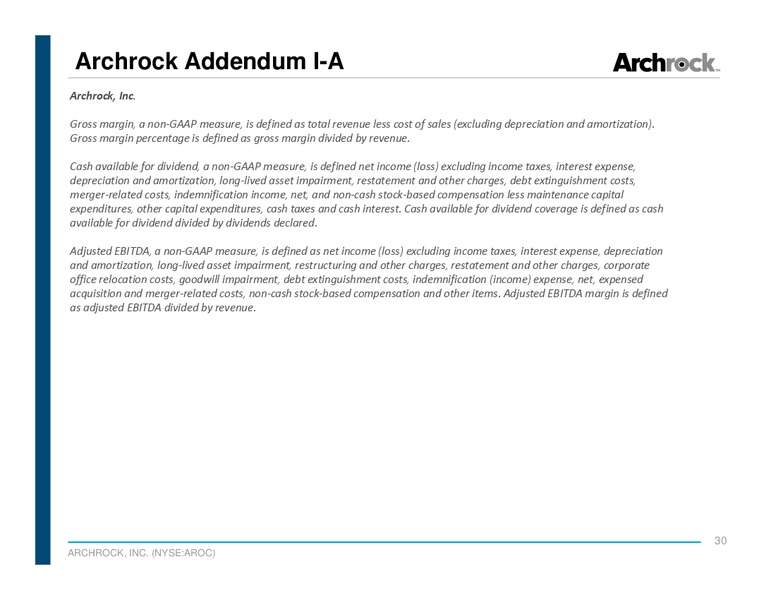 August 2018 Investor Presentation – Archrock Inc. – slide 29