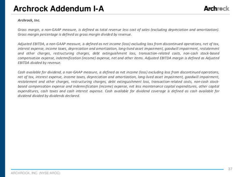 September 2020 Company Presentation – Archrock Inc. – slide 35