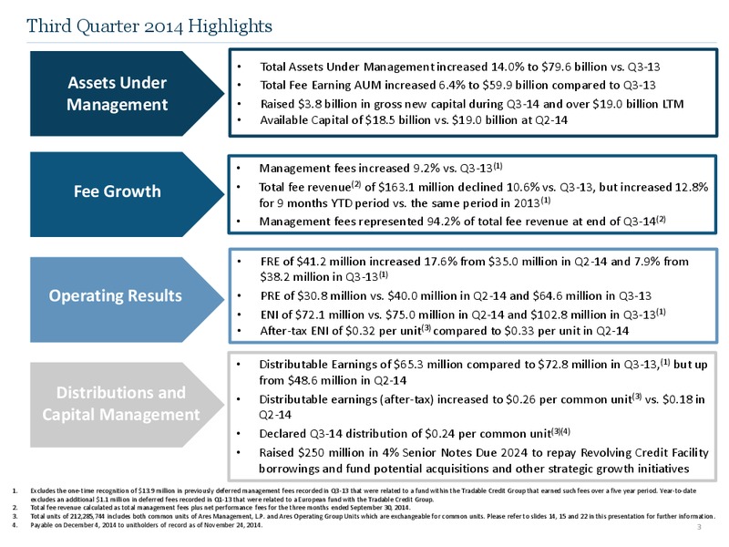 Q3 2014 Earnings Call – Ares Management Lp – slide 2
