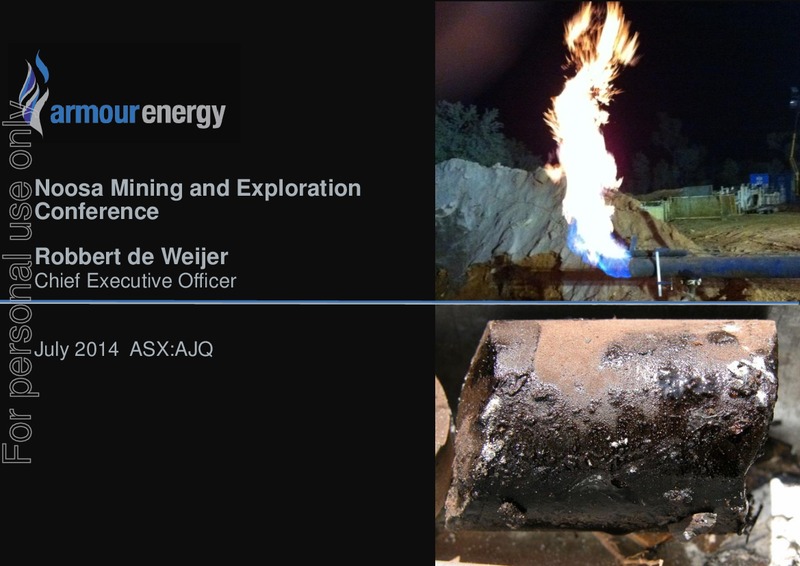 NOOSA MINING AND EXPLORATION CONFERENCE – Armour Energy Ltd. – slide 1