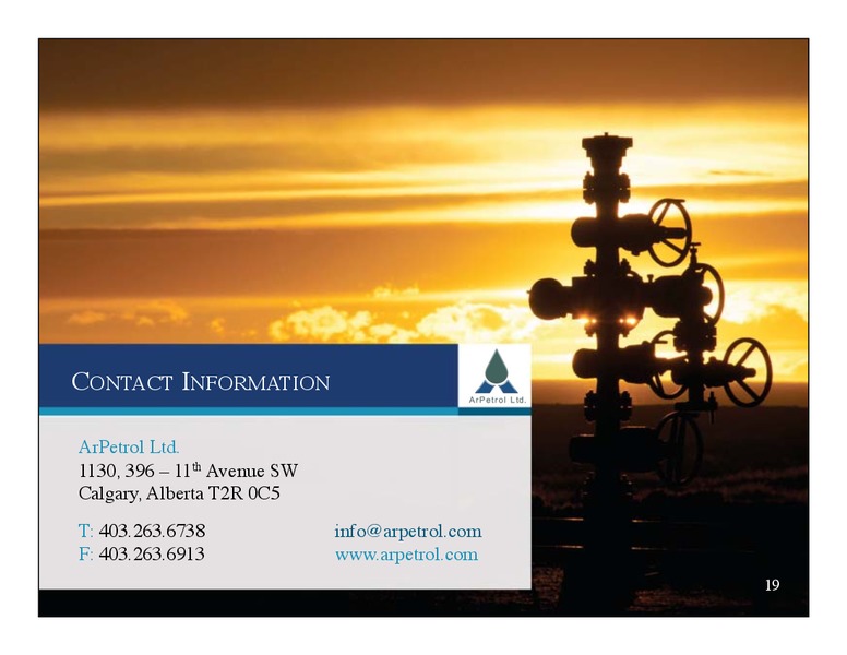 May 2015 Investor Presentation – Arpetrol Ltd. – slide 18