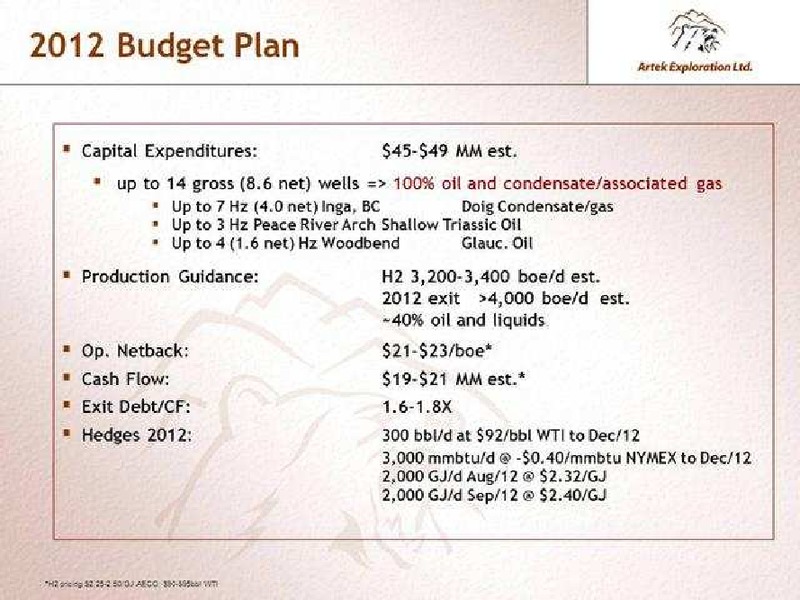 SEPTEMBER 2012 INVESTOR PRESENTATION – Artek Exploration Ltd. – slide 4