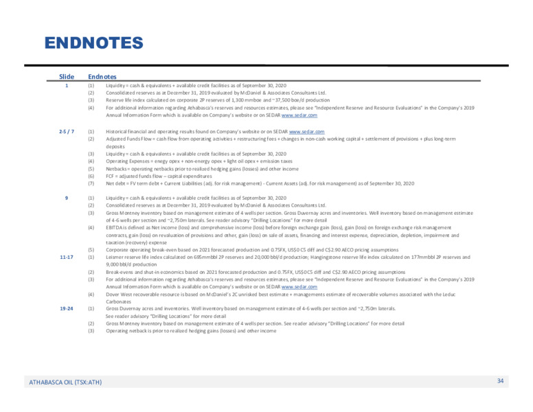 January 2021 Corporate Presentation – Athabasca Oil Corp – slide 35