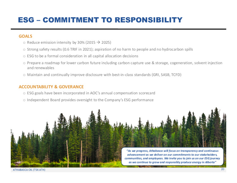 April 2022 Investor Presentation – Athabasca Oil Corp – slide 21