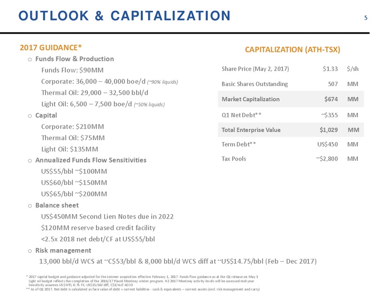 May 2017 Corporate Presentation – Athabasca Oil Corp – slide 6