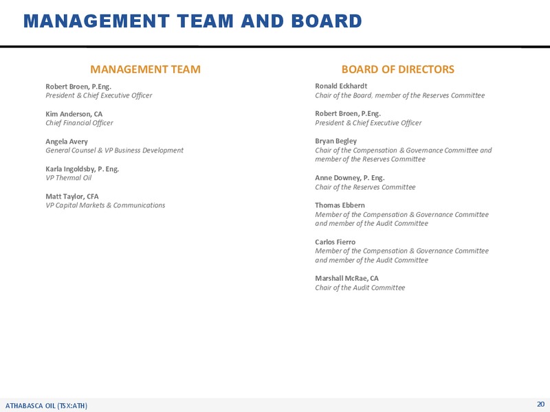August 2019 Corporate Presentation – Athabasca Oil Corp – slide 21