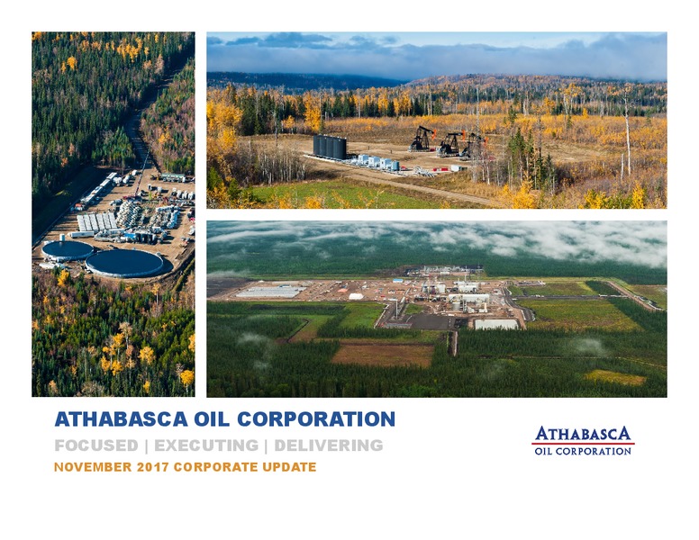 November 2017 Corporate Update Presentation – Athabasca Oil Corp – slide 1