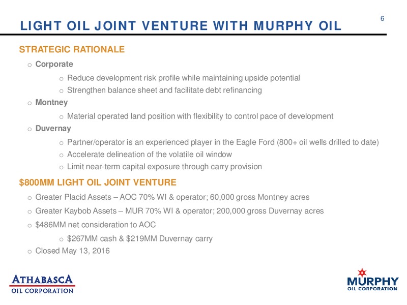 November 2016 Investor Presentation – Athabasca Oil Corp – slide 6