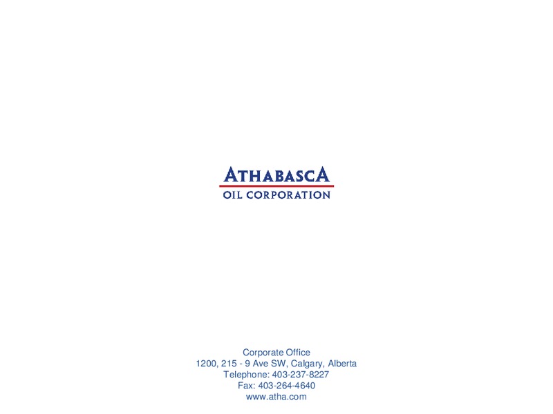 Corporate Update – Athabasca Oil Corp – slide 34