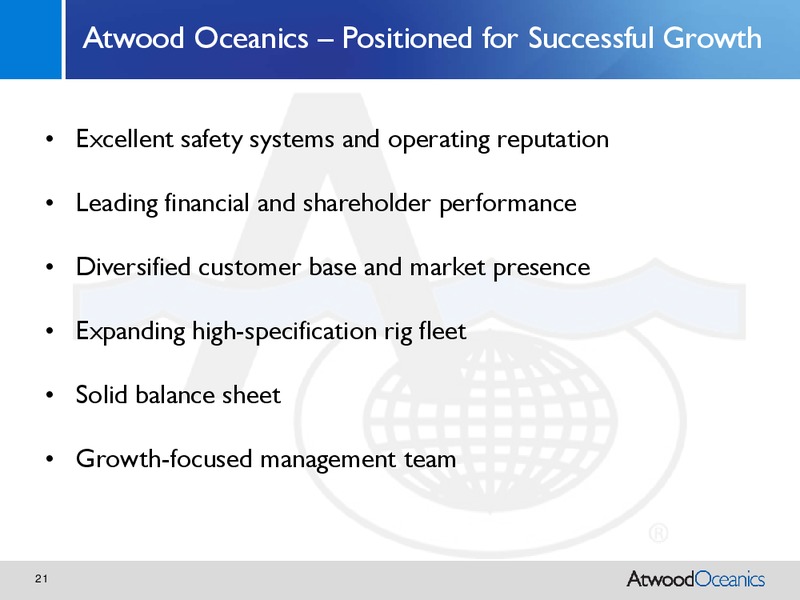 CREDIT SUISSE ENERGY SUMMIT 2011 – Atwood Oceanics Inc – slide 20