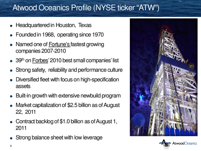 PARETO SECURITIES OIL AND OFFSHORE CONFERENCE – Atwood Oceanics Inc – slide 3