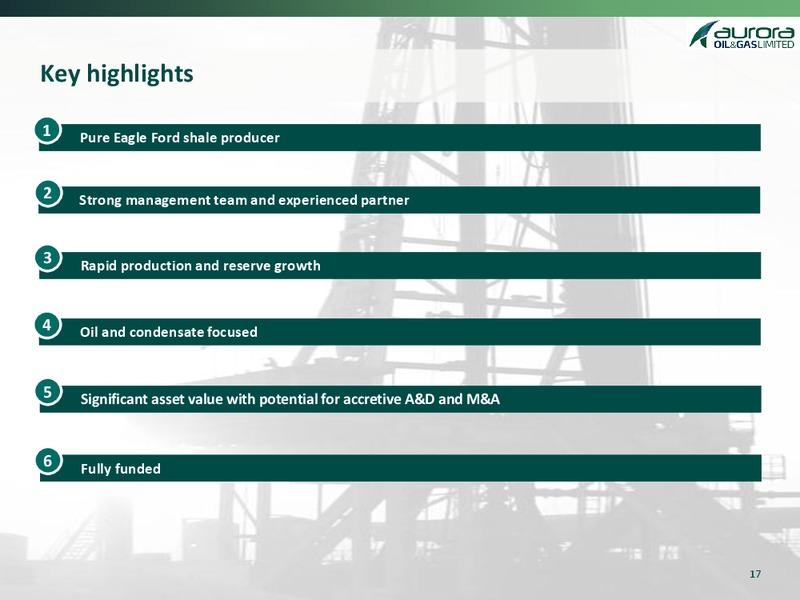 Jefferies and Company Conference – Aurora Oil & Gas Ltd. – slide 14