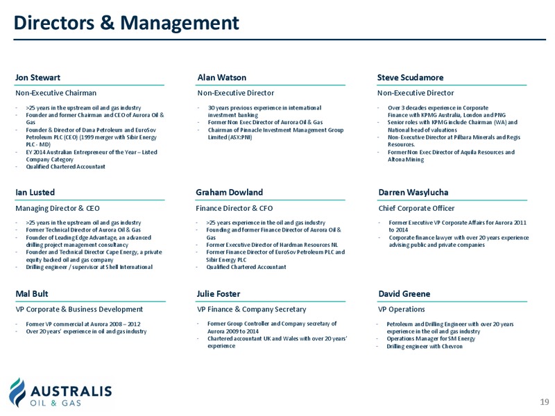 February 2020 Corporate Presentation – Australis Oil & Gas Limited – slide 18