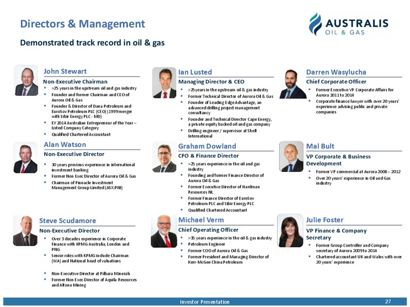 March 2019 Investor Presentation – Australis Oil & Gas Limited – slide 26