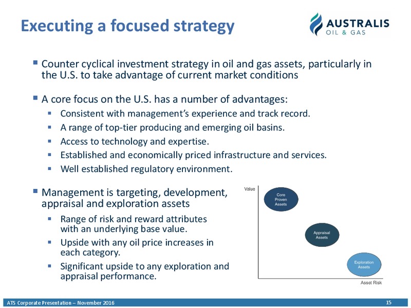 November 2016 Corporate Presentation – Australis Oil & Gas Limited – slide 14