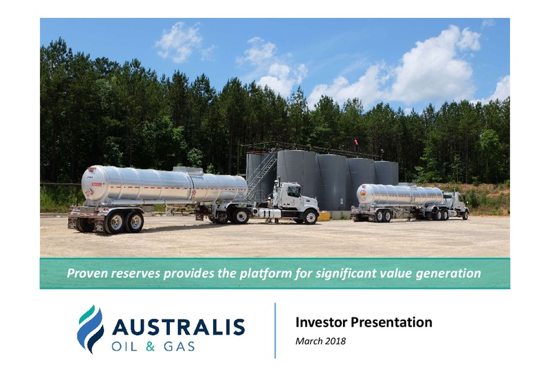 DECEMBER 2019 INVESTOR PRESENTATION – Australis Oil & Gas Limited – slide 1