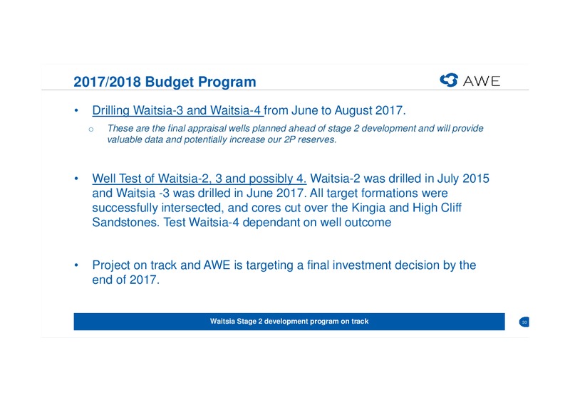 Waitsia Gas Project Investor Site Tour – Awe Limited – slide 38