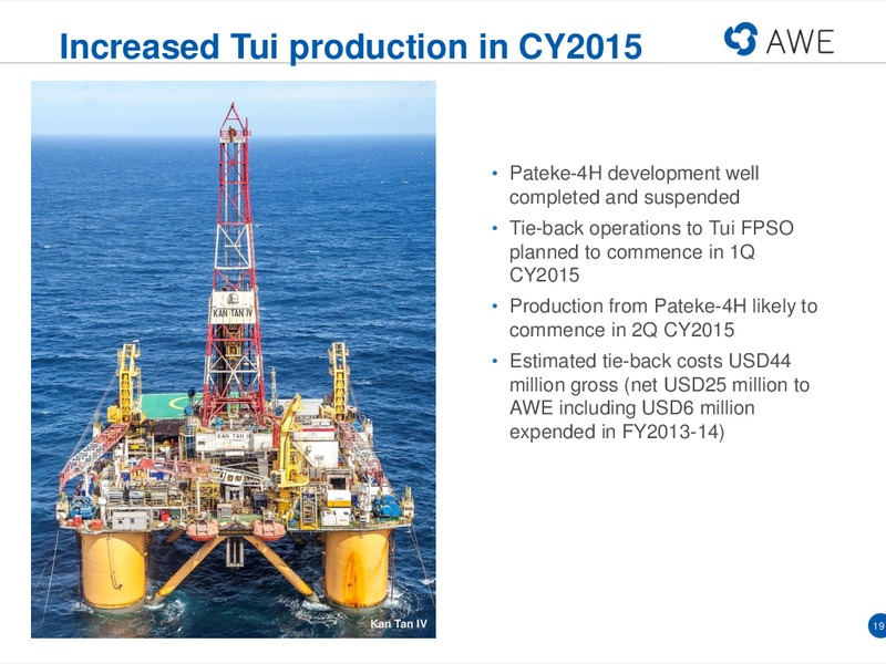 RIU GOOD OIL CONFERENCE – Awe Limited – slide 18