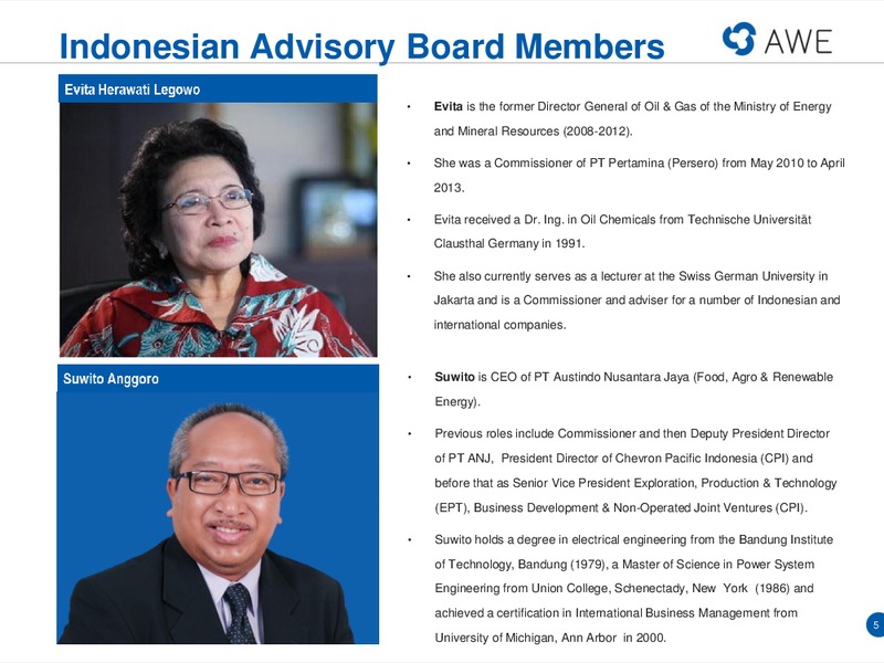 NOVEMBER 2014 ANNUAL GENERAL MEETING – Awe Limited – slide 5