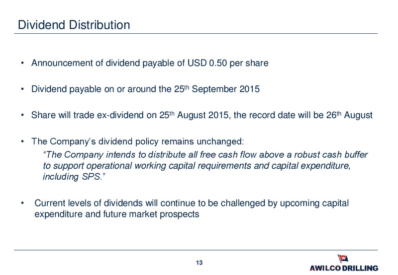 Q2 2015 Results – Awilco Drilling Plc – slide 12