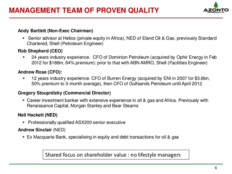 JANUARY 2014 CORPORATE PRESENTATION – Azonto Petroleum Ltd – slide 5
