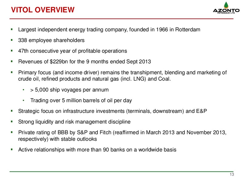 JANUARY 2014 CORPORATE PRESENTATION – Azonto Petroleum Ltd – slide 12